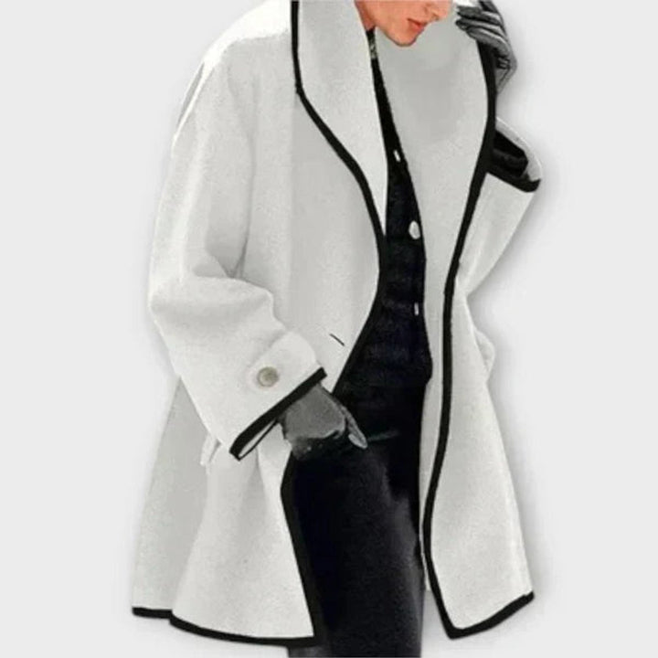 Flora | Oversized Contrast-Trim Coat