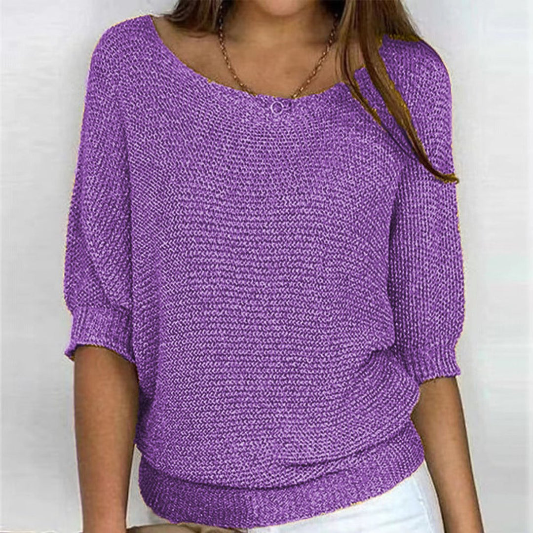 Eleanor - Women's Relaxed-Fit Batwing-Sleeve Knit Pullover Sweater